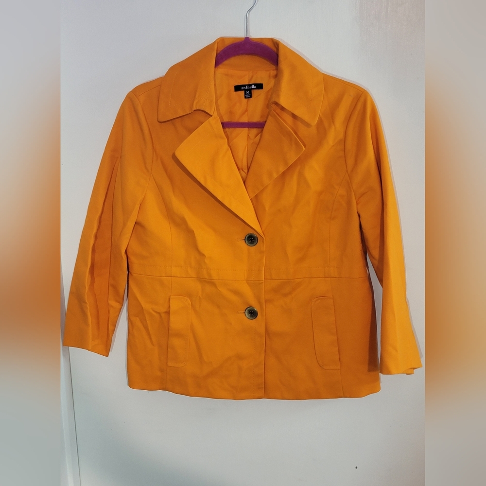 Rafaella Bright Orange Two-Button Blazer Size Medium